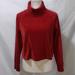 Adidas Tops | Adidas Red Velour Cropped Long Sleeve Turtle/Cowl Neck Small 8-10 Women's | Color: Red | Size: S