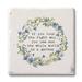 CounterArt World Is A Garden 4 Pack Natural Shell Stone Absorbent Stone Coasters w/ Protective Cork Backing Stoneware in Blue/Green/White | Wayfair