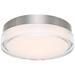 Dot 2.5"H x 12.13"W 1-Light Flush Mount in Stainless Steel