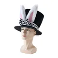 Chapeau haut de forme en velours avec oreilles de lapin pour homme bonnet de Pâques chapeau de