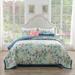 Red Barrel Studio® Lucymae Peacock Jade/Cotton Blend Reversible Quilt Set Polyester/Polyfill/Cotton in Blue | Twin Quilt + 1 Standard Sham | Wayfair