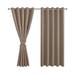 Eider & Ivory™ Tarrants Solid Color Room Darkening Thermal Grommet Curtain Panels Polyester in Brown | 84 H x 60 W in | Wayfair