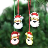 The Holiday Aisle® Handmade Smiling Santa Embroide Wool Holiday Ornaments Set Of 4 Fabric in Red | 3.7 H x 2.5 W x 0.8 D in | Wayfair