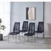 Lattice Design Leatherette Dining Chair with Metal Legs Set of 4