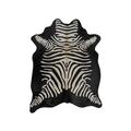 Echtes Kuhfell Teppich mit Haaren Inverser Zebra Druck Schwarz Weiß Extra Groß bis 4,5 M2 Ethno Wild Safari 404 Premium Leder Qualität