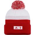 Men's adidas Crimson/White Indiana Hoosiers Colorblock Cuffed Knit Hat with Pom