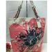 Coach Bags | Coach Poppy Flower Light Khaki Duffel Sac Bucket Large Tote Shoulder Bag | Color: Cream/Red | Size: Os