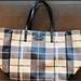 Kate Spade Bags | Kate Spade Plaid Striped Tote Black Tan Tote Purse Bag | Color: Black/Cream | Size: Os