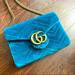 Gucci Bags | Gucci Quilted Velvet Marmont Chain Clutch Bag In Teal | Color: Blue/Green | Size: Os