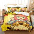 XSLGOGO Spy x Family Bedding Set 3PCS Anya Yor Loid Bond Prints Bedding Set Anime Quilt Cover and Pillowcases Bedding Set