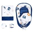 Baby nest pod 90x50 - Velvet Baby bedding sets cotton baby sleep nest washable baby pod breathable Set 5 pieces, cocoon 90x50 cm Rainbow Dark Blue