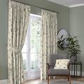 Dreams & Drapes Curtains - Darnley - 100% Cotton Pair of Pencil Pleat Curtains With Tie-Backs - 90" Width x 90" Drop (229 x 229cm) in Coral/Natural