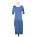 Lularoe Casual Dress - Midi: Blue Print Dresses - Women's Size Small