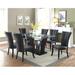 Red Barrel Studio® Texie 6 - Person Dining Set Wood/Glass/Upholstered in Brown | 30 H x 42 W x 72 D in | Wayfair 2F15383A779040C594DCFE4290E23891