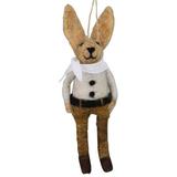 The Holiday Aisle® Boy Frontier Bunny Ornament in Brown/White | 6.5 H x 1.5 W x 2 D in | Wayfair 0DE58AEA328049A68F9DD07A935034B6