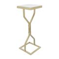 Everly Quinn & Stone 22"H Square Drink Table in Gold Finish for Stylish & Versatile Living Space Design & Function in Gray/Yellow | Wayfair