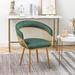 Arm Chair - Mercer41 Emaad Leisure Modern Living Dining Room Accent Arm Chairs Club Guest w/ Legs Velvet/ in Green | Wayfair