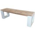 Banc New Orleans - blanc - 170 cm Blanc - Brun - Wood4you