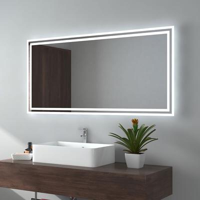 Badezimmerspiegel mit Beleuchtung led Badspiegel 120x60cm (Warmweißes/Kaltweißes Licht,