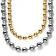 Collier de perles en acier inoxydable pour homme couleur argent ou or bijoux fantaisie cadeau