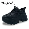 Fujin – baskets à semelle compensée de 7cm pour femmes chaussures décontractées respirantes