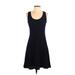 Ann Taylor LOFT Casual Dress - A-Line: Blue Solid Dresses - Women's Size 0