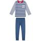 Sanetta - Schlafanzug Lang Happy Stripes In Ink Blue, Gr.116