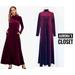 Anthropologie Dresses | Amandi S Burgundy Wine Velvet Maxi Dress Long Sleeve Keyhole Back Nwt Anthro | Color: Red | Size: S