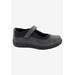 Women's Rose Mary Jane Flat by Drew in Black Foil Leather (Size 8 N)