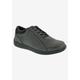 Extra Wide Width Women's Tulip Oxford Flat by Drew in Black Foil Leather (Size 5 1/2 WW)