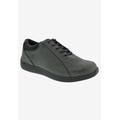 Women's Tulip Oxford Flat by Drew in Black Foil Leather (Size 8 1/2 M)