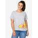 Plus Size Women's Winnie The Pooh & Friends Cropped T-Shirt Piglet Eeyore Tigger by Disney in Grey (Size 4X (26-28))