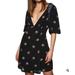 Free People Dresses | Free People Mockingbird Mini Dress Black Combo Size 4 **Nwt** | Color: Black/Blue | Size: 4