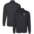 Men's Cutter & Buck Black Michigan State Spartans Big Tall Traverse Camo Print Stretch Quarter-Zip Pullover Top