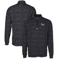 Men's Cutter & Buck Black Arkansas State Red Wolves Big Tall Traverse Camo Print Stretch Quarter-Zip Pullover Top