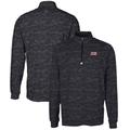 Men's Cutter & Buck Black Louisiana Ragin' Cajuns Big Tall Traverse Camo Print Stretch Quarter-Zip Pullover Top