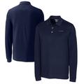 Men's Cutter & Buck Navy San Francisco 49ers Big Tall Advantage Tri-Blend Pique Long Sleeve Polo