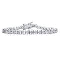 Modern Bridal Jewelry AAA CZ Round Solitaire Tennis Bracelet For Women Wedding Cubic Zirconia Plated Silver Rhodium 7.5 Inch