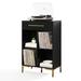 Mercer41 Brimbell Juno Record Storage Cube Bookcase Wood in Black | 42 H x 28 W x 15 D in | Wayfair 290DA8F20B664BD0BD7D55341D8B6D70