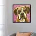 East Urban Home 'Boxer On Purple' by Hippie Hound Studios Graphic Art Print on Wrapped Canvas Canvas, in Brown/Pink | Wayfair