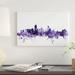 East Urban Home 'Miami, Florida Skyline' by Michael Tompsett Graphic Art Print on Wrapped Canvas Canvas, in Black/Blue/Pink | Wayfair