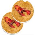 Frifoho Lobster Set Of 2 Cup Holder Car Coasters, Large, Multicolor Ceramic in Brown/Red | 0.3 H x 2.56 W x 2.56 D in | Wayfair YZF1047E9XLDOVQO