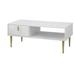 Willa Arlo™ Interiors Mallorca 4 Legs Coffee Table w/ Storage Wood/Metal in White | 17 H x 42 W x 21 D in | Wayfair