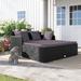 Lark Manor™ Annakiya 52" Wide Outdoor Patio Daybed w/ Cushions Wicker/Rattan in Black | 27.5 H x 52 W x 61 D in | Wayfair