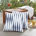 Orren Ellis Alok Indoor/Outdoor Geometric Indigo Square Throw Cushion Cover Polyester/Polyfill blend | 18 H x 18 W x 6 D in | Wayfair