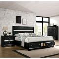 Willa Arlo™ Interiors Stoughton Wood 3-Piece Bedroom Set Metal in Black/Brown | 50.25 H x 63.38 W x 83.13 D in | Wayfair