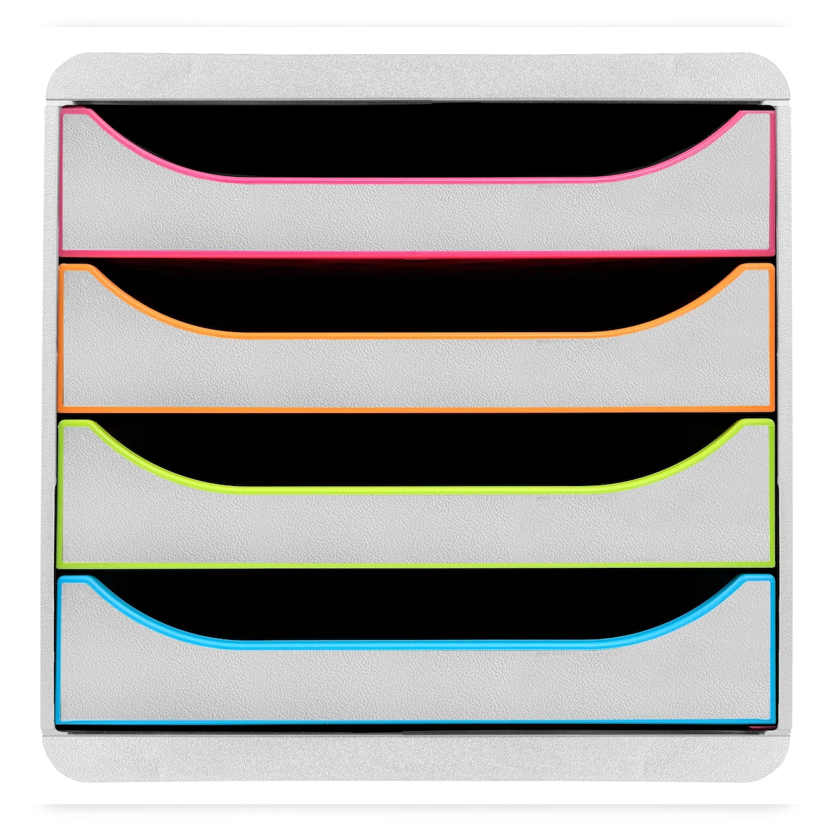 Exacompta 310913D 1x Exacompta, BIG-BOX Schubladenbox, 4 offene Laden, Serie Black Office - Schwarz/Harlekin Image