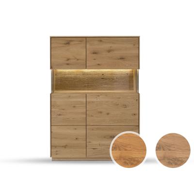 Massivholz »St. Gallen« Highboard II bianco geölt / mit Beleuchtung Image