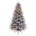 Puleo International 7.5 ft. Pre-lit Flocked Halifax Fir Artificial Christmas Tree