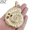 ZXZ – breloques en forme d'escargot de mer en or mat grande coquillage pendentifs en spirale pour